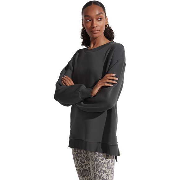 Varley Charter Oversized Side Zip Sweatshirt Green Large - Picture 1 of 14